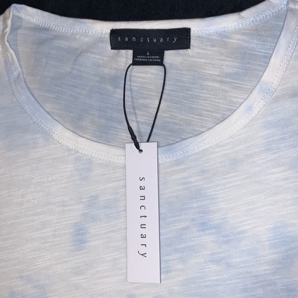 💥$10 SALE💥 NWT! Sanctuary Twist Capped Sleeve Shirt - Sky Blue - Picture 4 of 7